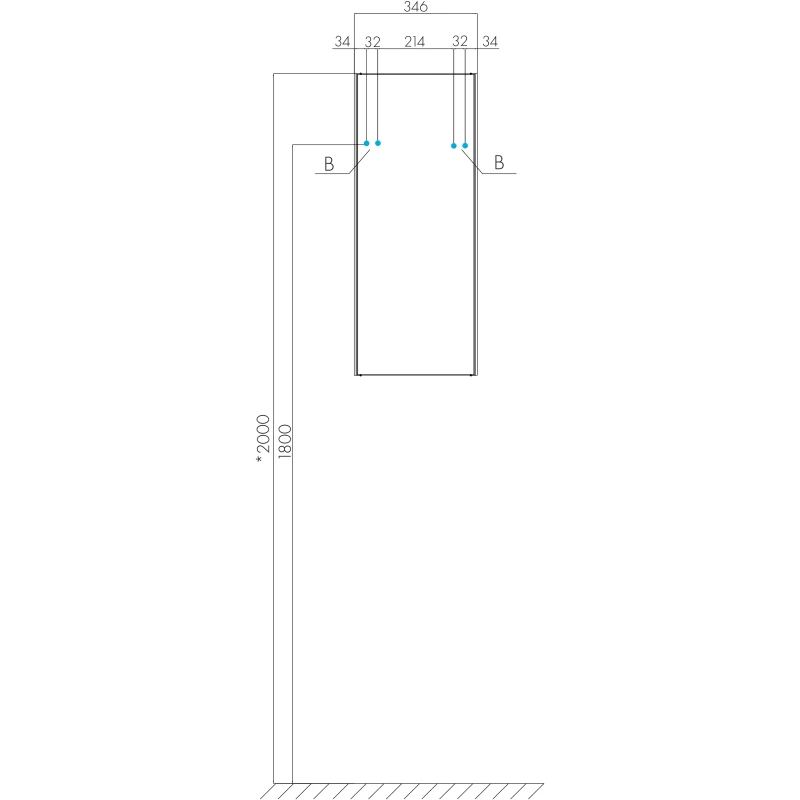 Шкаф одностворчатый 34,6x85 см белый глянец/ясень шимо L/R Акватон Асти 1A262903AX010