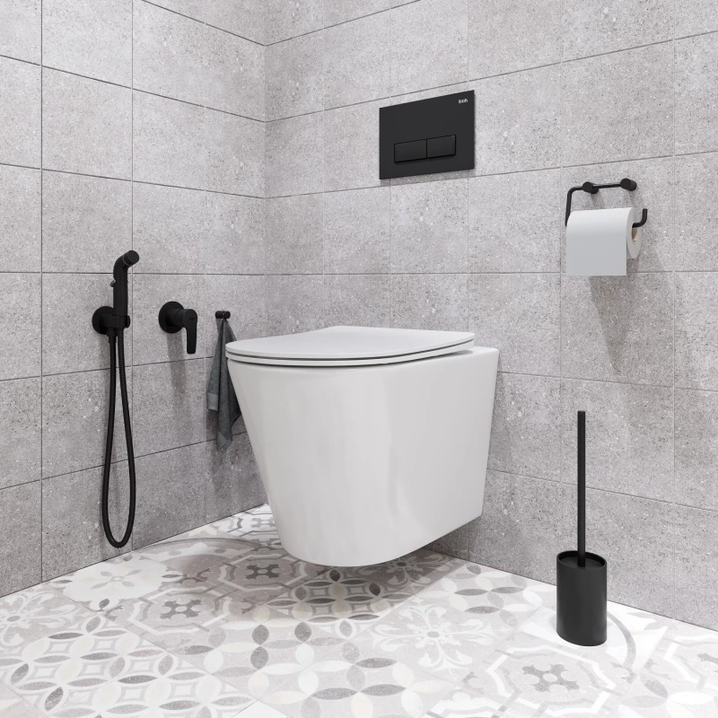 Гигиенический душ IDDIS Ray RAYBLR2i08 со смесителем, черный матовый