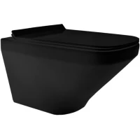 Унитаз подвесной Esbano Onix ESUPONIXBM безободковый, с сиденьем микролифт, черный матовый
