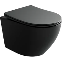 Унитаз подвесной Ceramica Nova Uno CN11001MB безободковый, с сиденьем микролифт, черный матовый