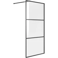 Душевая перегородка Niagara NG-688-90BLACK 90 см, профиль черный матовый, стекло прозрачное