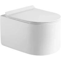 Унитаз подвесной D&K Rhein.Dusseldorf DT1496516 безободковый, торнадо, с сиденьем микролифт, белый