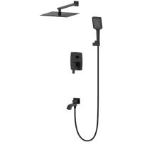 Душевой комплект Wonzon & Woghand Flex WW-88939072-MB 300 мм, со смесителем, черный матовый