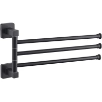 Полотенцедержатель Fashun A2613-7 33,4 см, поворотный, тройной, черный матовый