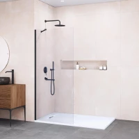 Душевая перегородка RGW WA-110B Walk-in 351011014-14 140 см, профиль черный матовый, стекло прозрачное