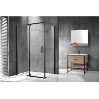 Душевой уголок Royal Bath RB1140HPVD-T-BL 140x100 см, профиль черный матовый, стекло прозрачное