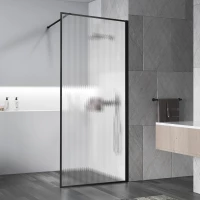 Душевая перегородка Vincea Walk-In HP Art VSW-1HP700FLB 70 см, профиль черный матовый, стекло рифленое