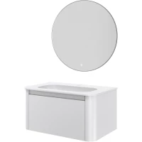 Комплект мебели Armadi Art Voi Matt White 782-080-MW + 786-080-MW + 545-80-CR 82 см, подвесной, белый матовый