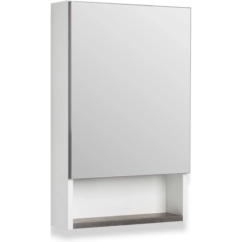 Зеркальный шкаф 40x65 см железный камень/белый R Runo Бари 00-00001384