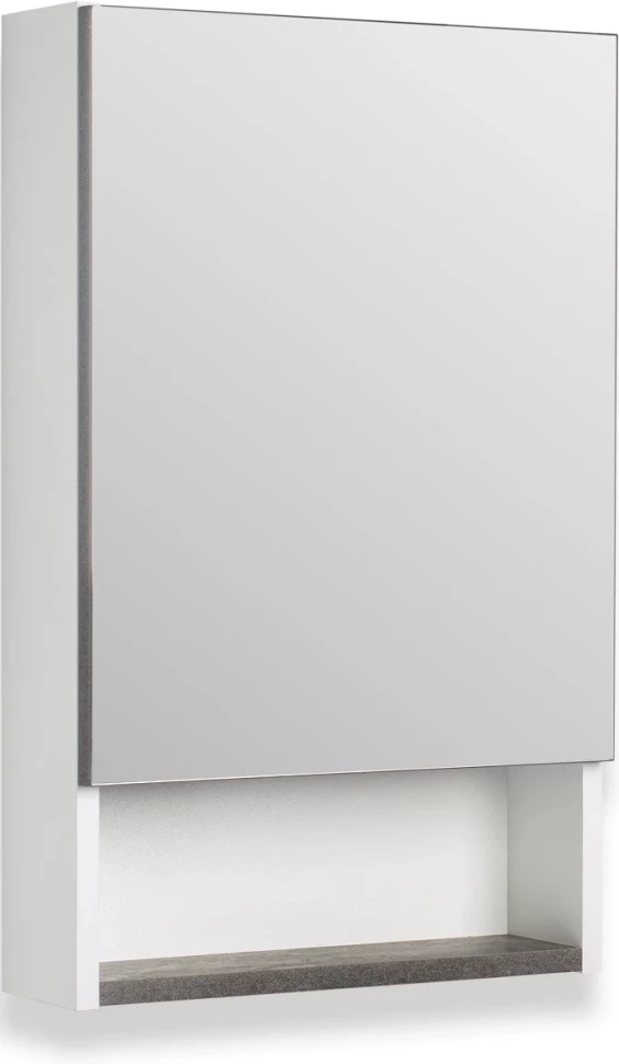 Зеркальный шкаф 40x65 см железный камень/белый R Runo Бари 00-00001384 - фото 1