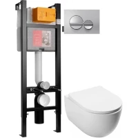 Комплект подвесной унитаз MEER MR-2108 + система инсталляции Jacob Delafon E33131RU-NF + E20859-CP-MTC