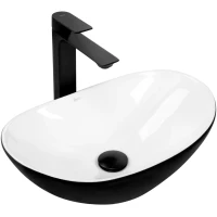 Раковина-чаша Rea Royal Mini REA-U0538 47x30 см, накладная, черный/белый