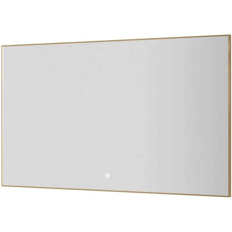 Зеркало Armadi Art 543-120-G 120x70 см, с LED-подсветкой, сенсорным выключателем, диммером, антизапотеванием, золотой