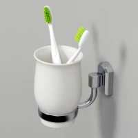 Стакан для зубных щеток WasserKRAFT K-24128 настенный, хром