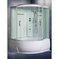 Душевая кабина WeltWasser Emmer 12055-2 10000004656 120x120x217 см, с крышей, высокий поддон, профиль матовый хром, стекло прозрачное