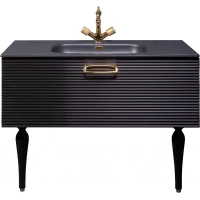 Тумба под раковину Armadi Art Vallessi Avantgarde Linea 842-080-BG 80 см, подвесная, черный глянец