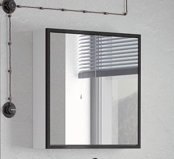 Зеркальный шкаф 60x70 см белый глянец/черный Corozo Айрон SD-00000392 шкаф двустворчатый 60x70 белый глянец corozo альтаир sd 00000502