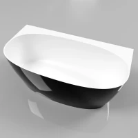 Ванна из литьевого мрамора Whitecross Pearl A 0214.155080.10100 155x80 см, белый глянец/черный глянец