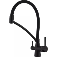 Смеситель для кухни Paulmark Siegen Si213111-AN с подключением к фильтру, гибким изливом, антрацит
