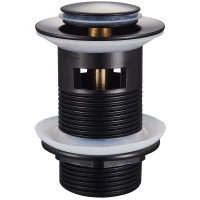 Донный клапан для раковины Raglo R600.05.06 с переливом, черный матовый