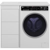 Тумба с раковиной Brevita Grafit GRA-01040-023Я + 5212100 120 см L, напольная, над стиральной машиной, белый матовый