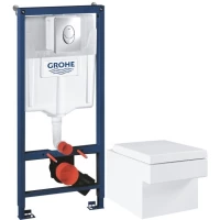Комплект подвесной унитаз Grohe Cube Ceramic 3924400H + 39488000 + система инсталляции Grohe 38721001