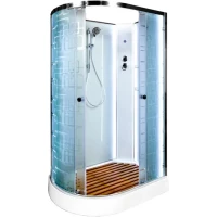 Душевая кабина 120x80x208 см Deto EM1512RNLED матовое с прозрачным узором