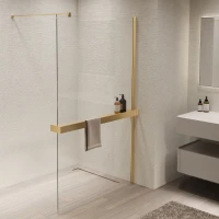 Душевая перегородка Vincea Walk-In VSW-1HR120CLG 120 см, профиль золотой матовый, стекло прозрачное