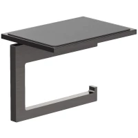 Держатель туалетной бумаги Kludi Vela C 31971N2 с полкой для телефона, оружейная сталь матовый