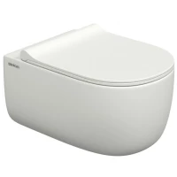 Унитаз подвесной Berges Ego XL 082228 безободковый, с сиденьем микролифт, белый матовый