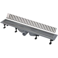 Душевой трап (лоток) AlcaPlast APZ22 Line APZ22-850 + LINE-850L 84,4 см, с решеткой, перфорированный, хром