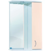 Зеркальный шкаф 55x72 см бежевый глянец/белый глянец R Bellezza Астра 4614908001074