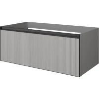 Тумба под раковину Armadi Art Quatro Luna Fuga 790-M1-100-L-RIB-A-LED 100 см, подвесная, с подсветкой, серый матовый