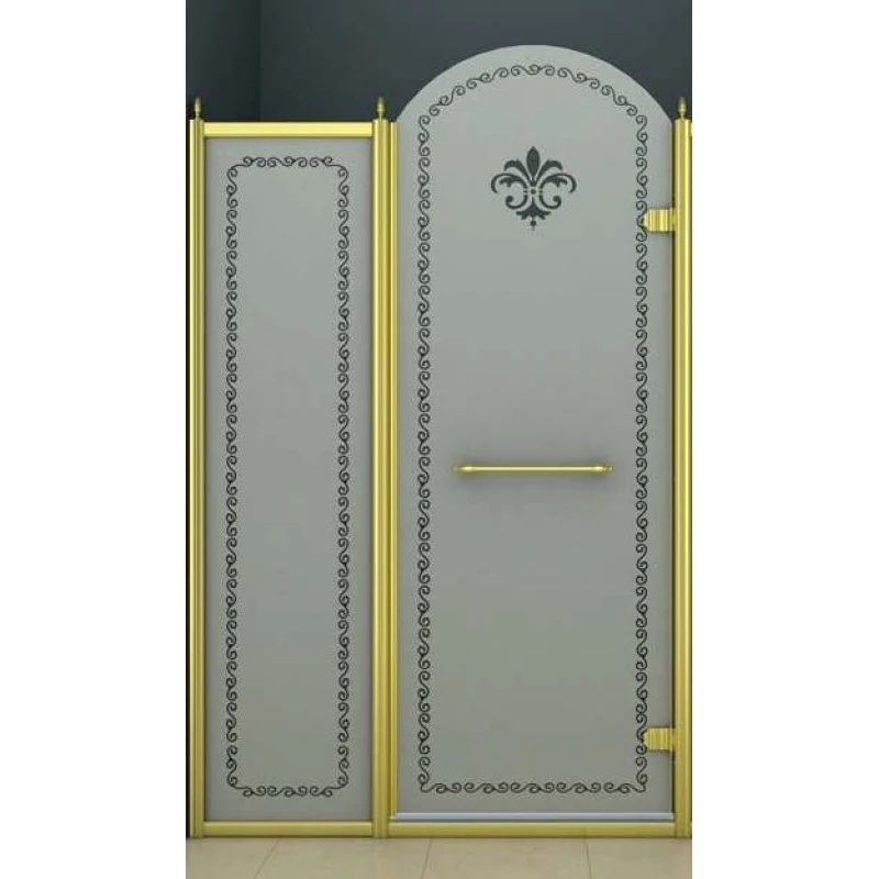 Душевая дверь распашная Cezares Retro 120 см матовое с прозрачным узором RETRO-A-B-11-120-PP-G-R