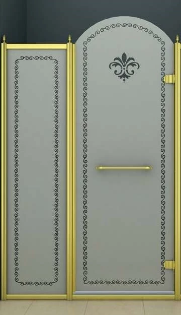 Душевая дверь распашная Cezares Retro 120 см матовое с прозрачным узором RETRO-A-B-11-120-PP-G-R