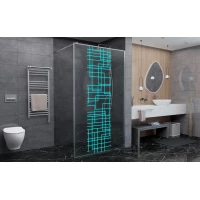 Неподвижная перегородка 110 см Deto LC110 прозрачное с рисунком