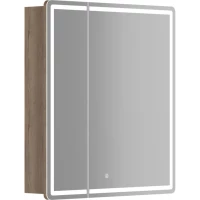 Зеркальный шкаф Sancos MI70EG 69x74 см R, с LED-подсветкой, сенсорным выключателем, диммером, дуб галифакс