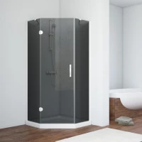 Душевой уголок Vegas Glass AFA-Pen NOVO 100 01 07 L 100x100 см L, профиль белый, стекло графитовое