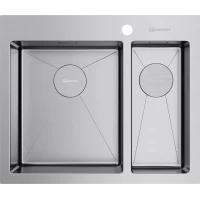 Кухонная мойка Omoikiri Akisame 60-2-IN-L 4993775 60,5x51 см, нержавеющая сталь