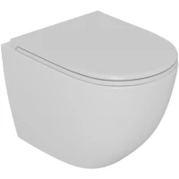 Унитаз подвесной D&K Matrix DT1396016 безободковый, с сиденьем микролифт, белый