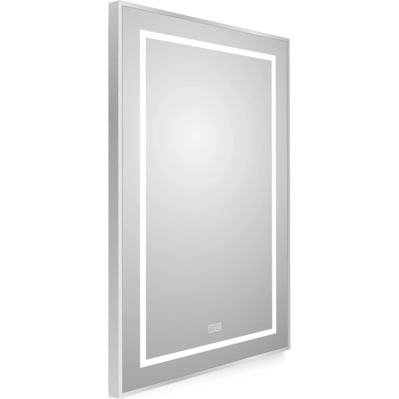 Зеркало BelBagno Kraft SPC-KRAFT-500-800-LED-TCH-WARM 50x80 см, с LED-подсветкой, сенсорным выключателем, антизапотеванием, алюминий