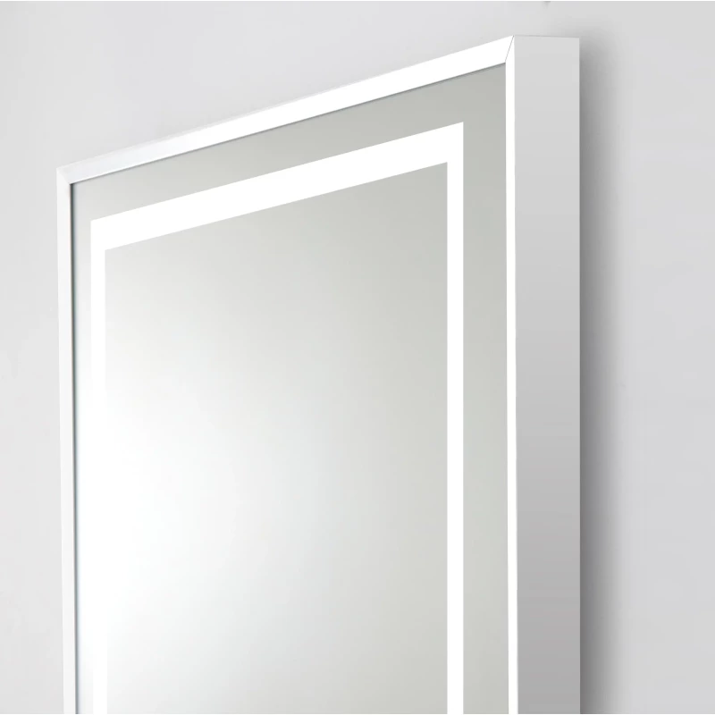 Зеркало BelBagno Kraft SPC-KRAFT-500-800-LED-TCH-WARM 50x80 см, с LED-подсветкой, сенсорным выключателем, антизапотеванием, алюминий