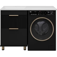 Тумба под раковину Brevita Enfida ENF-07060-022Я 57,6 см, напольная, над стиральной машиной, черный матовый