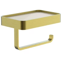 Держатель туалетной бумаги Wonzon & Woghand Lotte WW-8336-BG с полкой для телефона, золотой матовый