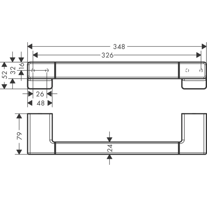 Поручень 34,8 см Hansgrohe AddStoris 41744140 Поручень 34,8 см Hansgrohe AddStoris 41744140