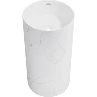 Раковина Wellsee Chalice Perfection 230619000 45x45 см, напольная, белый/белый мрамор