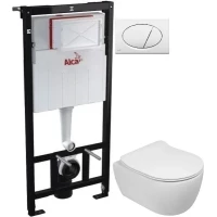 Комплект подвесной унитаз SSWW CT2038V + система инсталляции AlcaPlast AM101/11203:1RUSSETM70