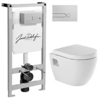 Комплект подвесной унитаз Sanindusa Sanibold 137932004 + система инсталляции Jacob Delafon E5504-NF + E4326-CP
