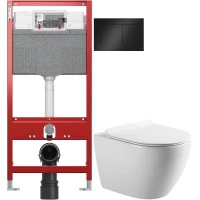 Комплект подвесной унитаз Art&Max Bianchi AM9311CHR/SC + система инсталляции Tece 9300302 + 9240407