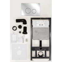 Инсталляция для унитаза Рехау Nova Orb 001 19101061001 с кнопкой смыва, хром